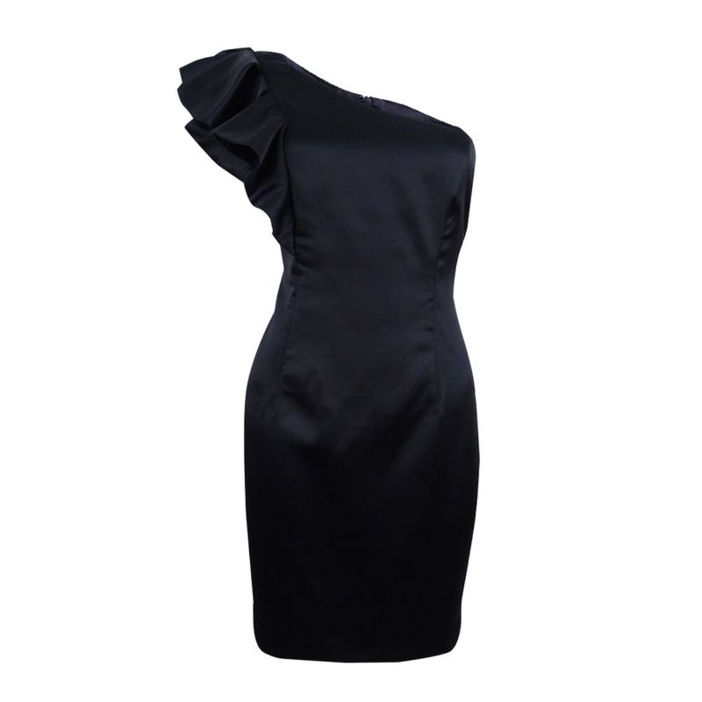 Bardot Women's Satin Ruffle One-shoulder Sheath Dress - Black
